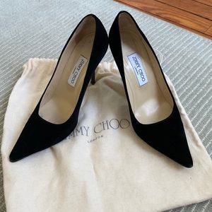 Jimmy Choo Black Velvet Pumps Size 38 1/2 (U.S. Size 8)